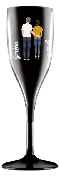 Personalizovaná nerozbitná prosecco sklenice s párem