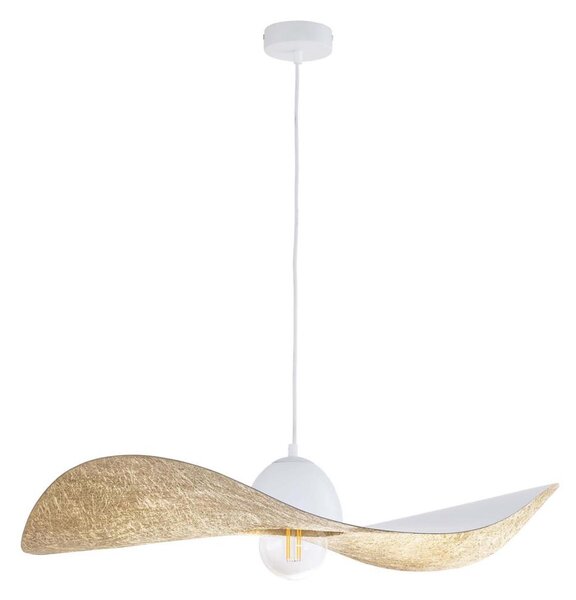 Lustr na lanku KAPELLO 1xE27/60W/230V pr. 76 cm bílá/zlatá
