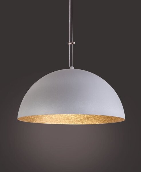 Lustr na lanku SFERA 1xE27/60W/230V pr. 50 cm šedá/zlatá