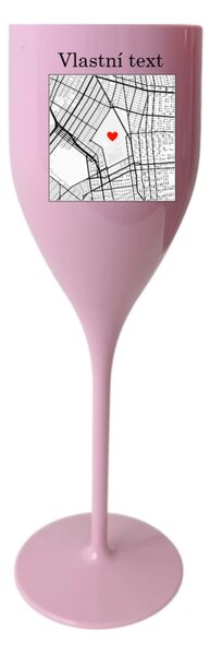 Personalizovaná nerozbitná prosecco sklenice s mapou