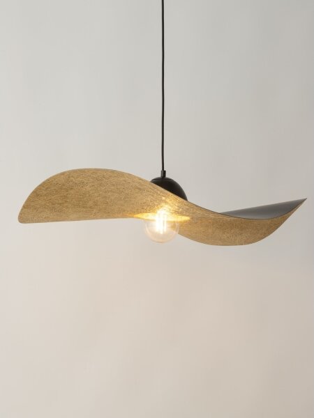 Lustr na lanku KAPELLO 1xE27/60W/230V pr. 76 cm černá/zlatá