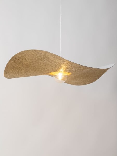 Lustr na lanku KAPELLO 1xE27/60W/230V pr. 76 cm bílá/zlatá