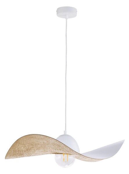 Lustr na lanku KAPELLO 1xE27/60W/230V pr. 55 cm bílá/zlatá