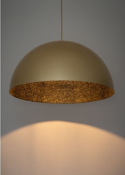 Lustr na lanku SFERA 1xE27/60W/230V pr. 35 cm zlatá/černá