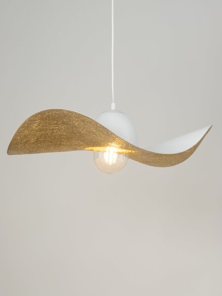 Lustr na lanku KAPELLO 1xE27/60W/230V pr. 55 cm bílá/zlatá