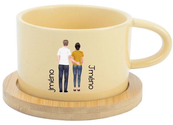 Personalizovaný keramický hrníček "MAKRONKA" s párem