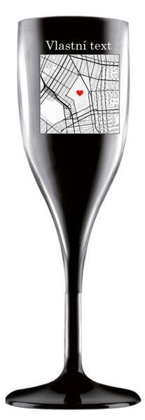 Personalizovaná nerozbitná prosecco sklenice s mapou