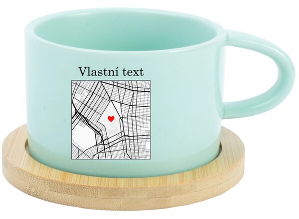 Personalizovaný keramický hrníček "MAKRONKA" s mapou