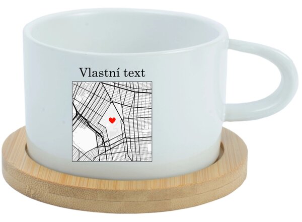 Personalizovaný keramický hrníček "MAKRONKA" s mapou