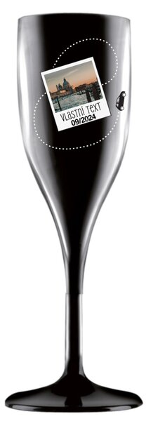 Personalizovaná nerozbitná prosecco sklenice s fotkou a cestovatelským motivem