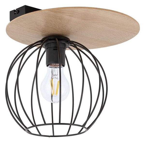 Přisazený lustr CYBER 1xE27/60W/230V dřevo/černá