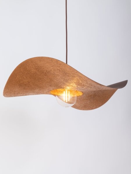 Lustr na lanku KAPELLO 1xE27/60W/230V pr. 55 cm hnědá/měděná