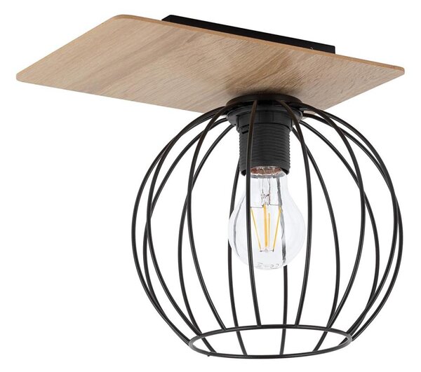 Přisazený lustr CYBER 1xE27/60W/230V dřevo/černá