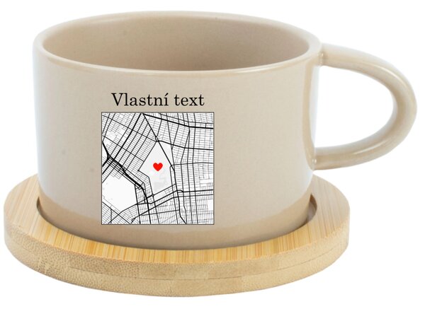 Personalizovaný keramický hrníček "MAKRONKA" s mapou