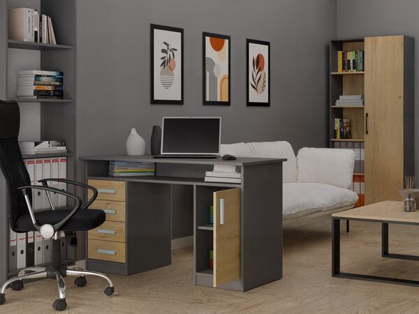 TP Living Psací stůl ADA 125 cm dub Artisan/antracitový
