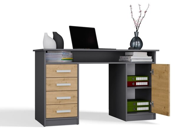 TP Living Psací stůl ADA 125 cm dub Artisan/antracitový