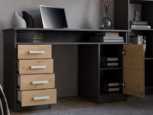TP Living Psací stůl ADA 125 cm dub Artisan/antracitový