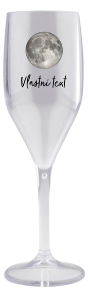 Personalizovaná nerozbitná prosecco sklenice s měsíční fází