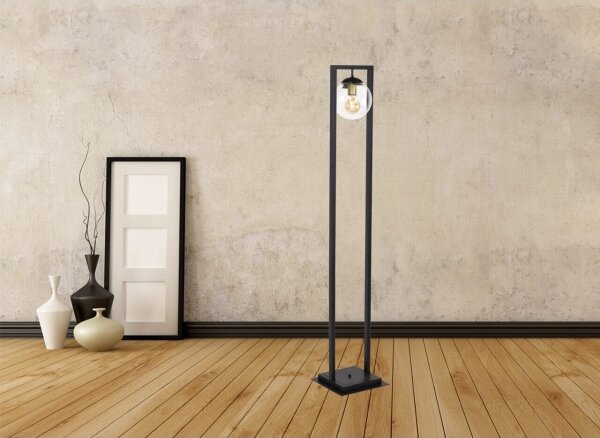 Klausen 107003 - Stojací lampa REY 1xE27/7W/230V černá