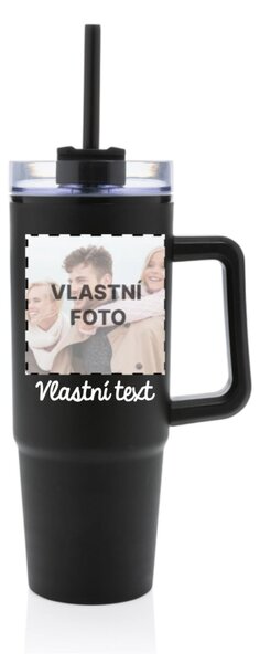 Personalizovaná cestovní termoska s průhledným víčkem s fotografií