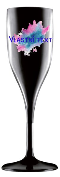 Personalizovaná nerozbitná prosecco sklenice s barevnou skvrnou