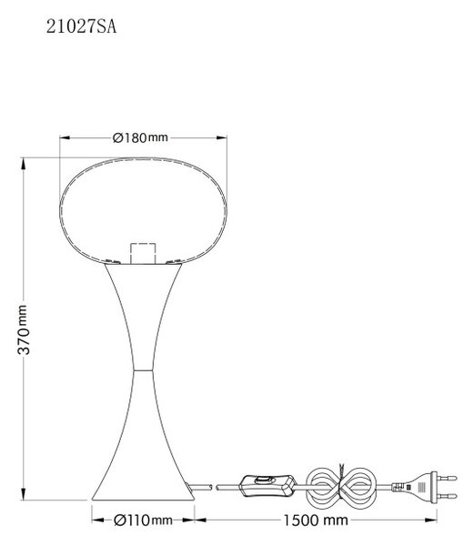 GLOBO 21027SA LULA stolní lampička V369mm 1xE14 béžová, opálová