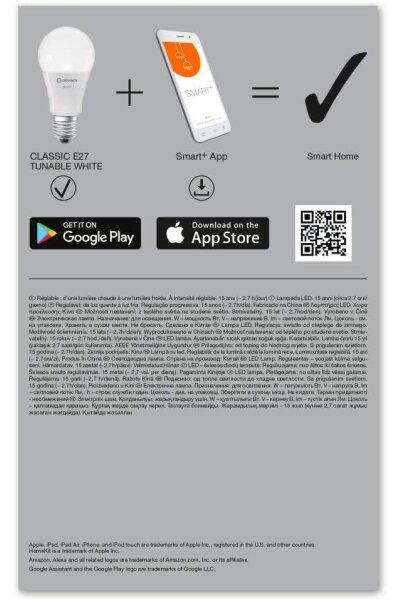 SADA 3x LED Stmívatelná žárovka SMART+ E27/9,5W/230V 2700K-6500K - Ledvance