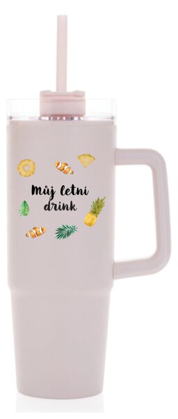 Personalizovaná cestovní termoska s průhledným víčkem s letním mixem