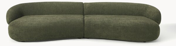 Pohovka z plyšového bouclé Alba, 4místná