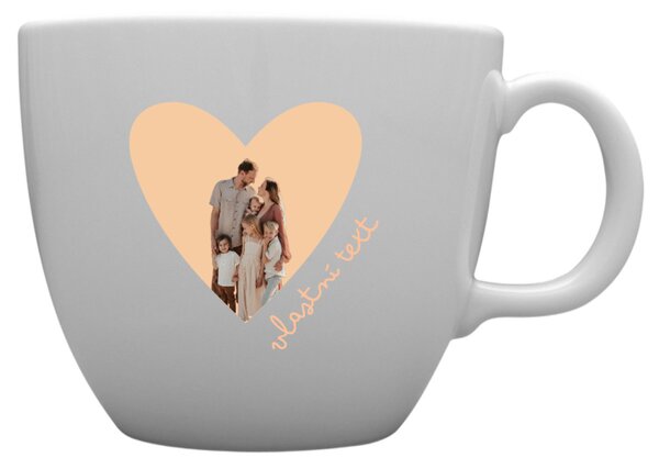 Personalizovaný MEGA XXL keramický hrnek 1 000 ml s výřezem fotky na podkladu
