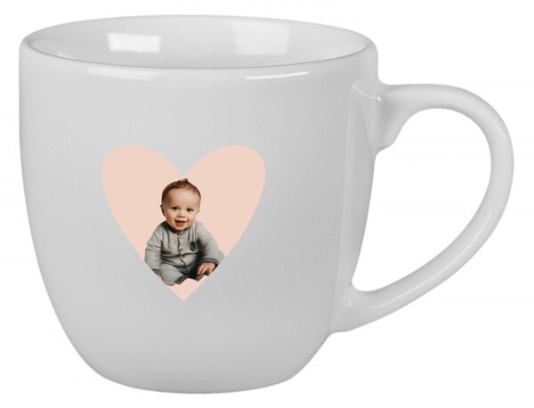 Personalizovaný keramický hrníček 400 ml s výřezem fotky na podkladu