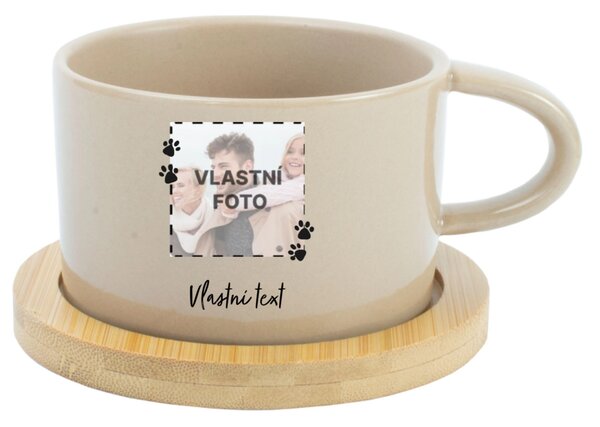 Personalizovaný keramický hrníček "MAKRONKA" s fotkou mazlíčka a textem