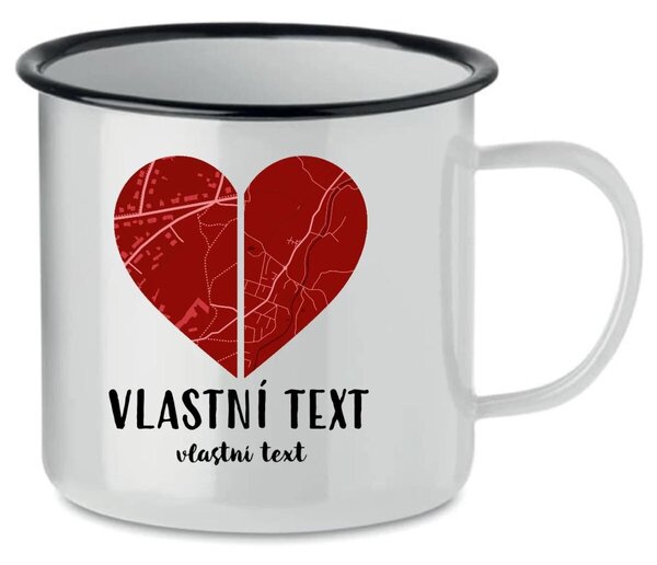 Personalizovaný retro plecháček - Dvě místa, jedno srdce