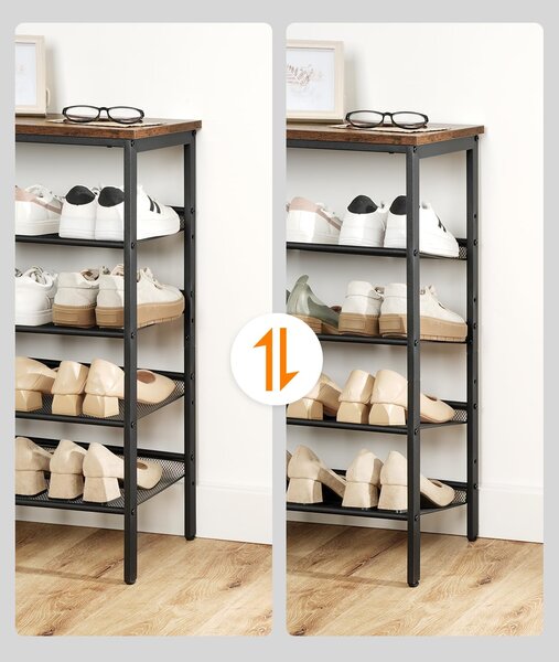 Botník Vasagle Melas 81 cm černý/hnědý
