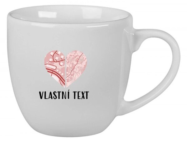 Personalizovaný keramický hrníček 400 ml - Dvě místa, jedno srdce