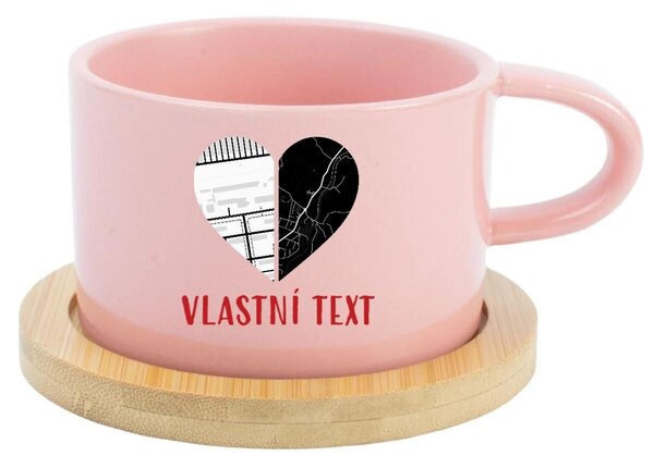 Personalizovaný keramický hrníček "MAKRONKA" - Dvě místa, jedno srdce