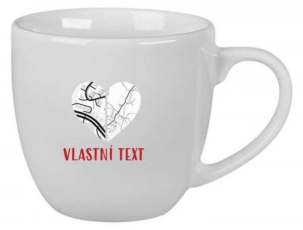 Personalizovaný keramický hrníček 400 ml - Dvě místa, jedno srdce