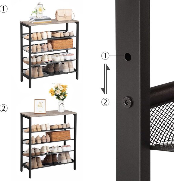 Botník Vasagle Ormio 85 cm černý/šedý