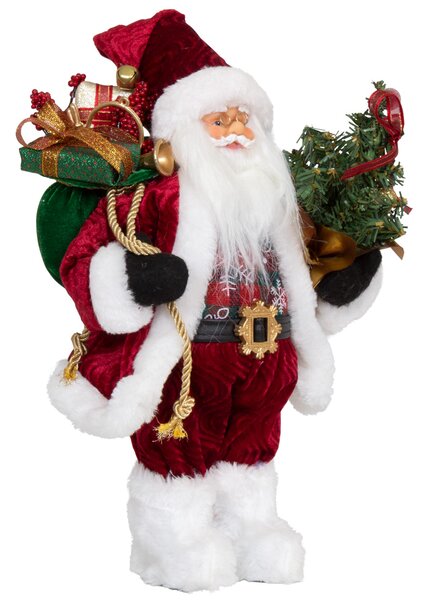 Dům Vánoc Vánoční dekorace Santa se stromečkem a dárky 30 cm