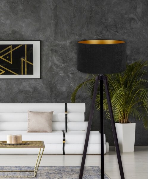 Brilagi - Stojací lampa VELVET 1xE27/60W/230V černá/wenge