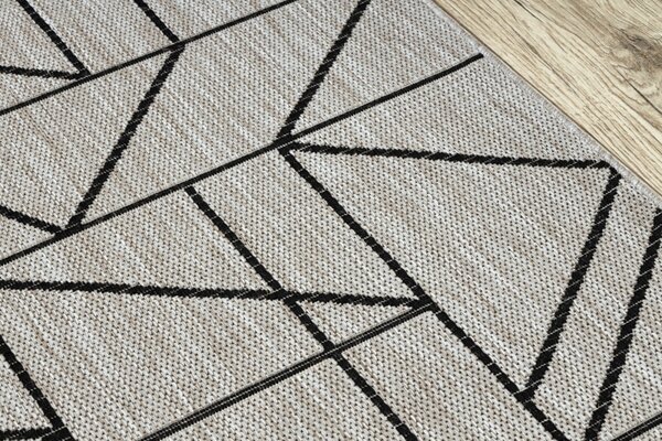 Balta Běhoun Sisal FLOORLUX 20605 Trojúhelníky stříbrný / černý Šíře: 70 cm