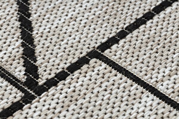 Balta Běhoun Sisal FLOORLUX 20605 Trojúhelníky stříbrný / černý Šíře: 70 cm