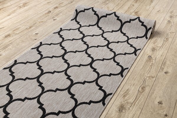 Balta Běhoun Sisal FLOORLUX 20608 Maroko stříbrný / černý Šíře: 70 cm