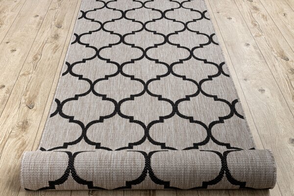Balta Běhoun Sisal FLOORLUX 20608 Maroko stříbrný / černý Šíře: 70 cm