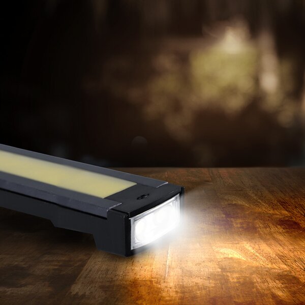 Solight pracovní nabíjecí LED lampa, 500lm + 70lm, COB, Li-Ion, USB, černooranžová WM20