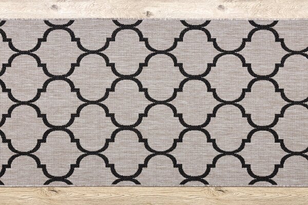 Balta Běhoun Sisal FLOORLUX 20608 Maroko stříbrný / černý Šíře: 70 cm