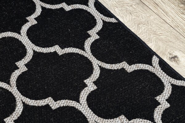 Balta Koberec Sisal FLOORLUX 20608 Maroko černý stříbrný 120 x 160