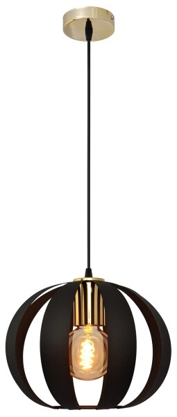 Lustr na lanku NEWTON 1xE27/15W/230V černá/zlatá