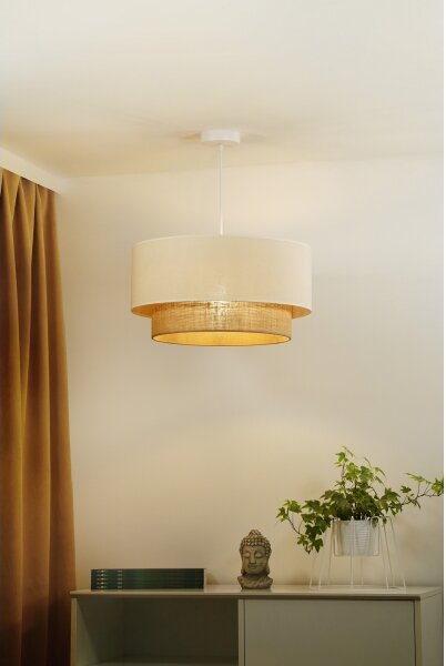 Duolla - Lustr na lanku BOHO 1xE27/15W/230V pr. 60 cm béžová/hnědá