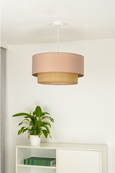 Duolla - Lustr na lanku BOHO 1xE27/15W/230V pr. 45 cm béžová/hnědá